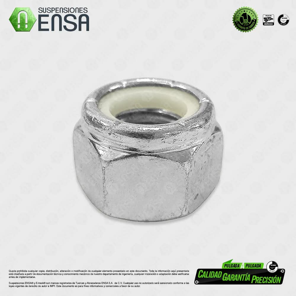 Tuerca Seguridad Inserto Nylon Galvanizada NC 5/8"