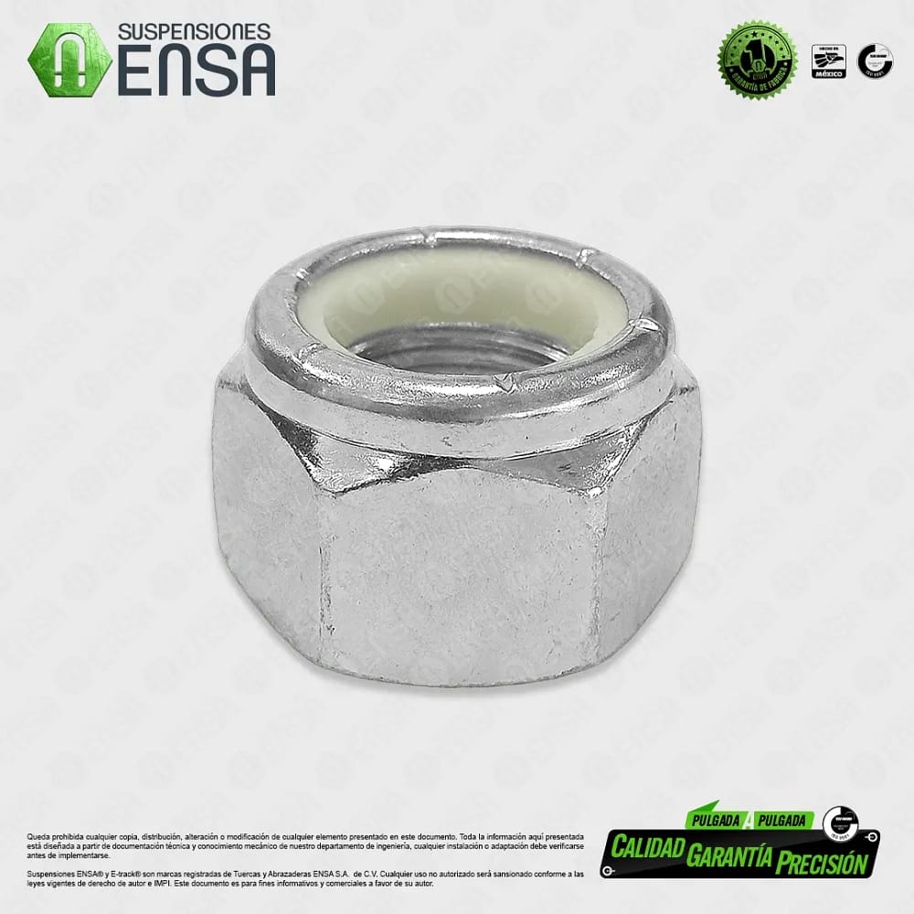 Tuerca Seguridad Inserto Nylon Galvanizada NF 1"